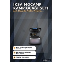 Kamp Ocağı Seti Çakmak Gazı Uyumlu 12 Cm Metal Gövde Ayarlanabilir Alev Bx-315999 Çok Renkli