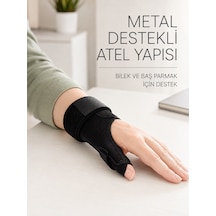 De Quervain El Bilekliği Başparmak Ve Bilek Destekli Metal Atel - Lisinya Siyah