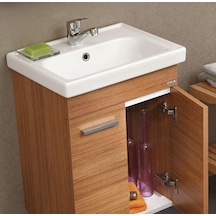 Orka Enez 65 Cm Mdf Teak Banyo Dolabı Alt Modül Ve Lavabo