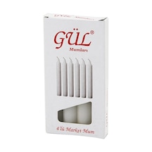 4pcs - İnce Çap 1.6cm - Uzunluk 12cm Beyaz Klasik Market Mum Go53/00782 Çok Renkli