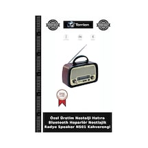 Özel Üretim Nostalji Hatıra Bluetooth Hoparlör Nostlajik Radyo Speaker Ns01 Kahverengi