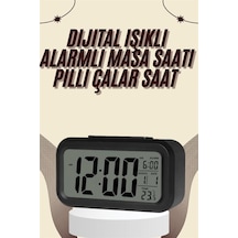 Dijital Masa Saati Termometreli Takvim Çalar Saat Led Ekran Pilli Diğer