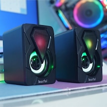 St-1047 Bilgisayar Hoparlörü 1+1 Pc Hoparlörü Usb Speaker Rgb Led
