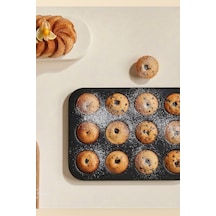 Porlisma Cake Plus Siyah 12'li Muffin Kek Kalıbı 26x 38 Cm Siyah