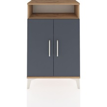 Arges Komodin 3 Raflı 2 Kapaklı 60x30x96 Çam-antrasit Çam