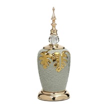 Vitale Yakut Gold Kapaklı Vazo 35 Cm Ak.je0175