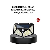 Hubrendy Tekno Solar Bahçe Lambası 100 Led Hareket Sensörlü Güneş Enerjili Aydınlatma