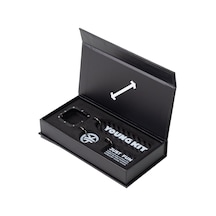 YoungKit Karbon Fiber Görünümlü Logolu Anahtarlık Keychain YOUNGKİT-TA86052 Siyah