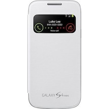 Galaxy S4 Mini İ9190 İle Uyumlu S View Cover Kılıf Beyaz Ef-cı919bwegww