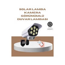 Hubrendy Tekno Güneş Enerjili Led Lamba + Güvenlik Kamerası Görünümlü 5-8 M Hareket Algılamalı, Bey