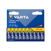 Varta Longlife Power Aa Kalem Pil 10'lu Paket Alkalin - 3 Adet Tarı Beyaz