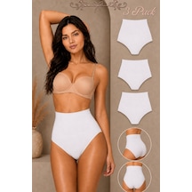 Fit Women Kadın Yüksek Bel Esnek 3 Lü Külot Beyaz
