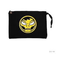 Zepplin Giyim Skull Smile Siyah Clutch Astarlı Cüzdan / El Çantası