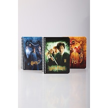 Dekomus İle Lisanslı Harry Potter Spırallı A6 Çizgili Not Defteri / Bloknot Altın