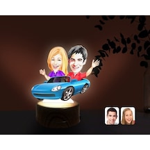 Kişiye Özel Sevgililer Karikatürlü Dekoratif 3D Biblo Led Işıklı (481495226)