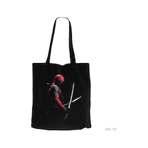 Deadpool Kılıçlı Siyah Kanvas Bez Çanta