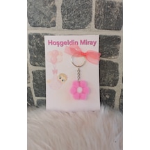 Bebek Hediyelik Anahtarlık - 15 Adet- Bebek Hatırası Bebe Pembe