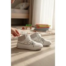 Enoch Boğazlı Bilek Destekli Ve Cırt Bantlı Modern Çocuk Sneaker Beyaz