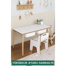 Yaz-sil 2 Çekmeceli Aktivite Masası Çocuk Masası Sandalyesi Çok Renkli