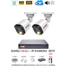 Fury Ip Güvenlik Kamera Seti 2 Kameralı Sesli 4mp Gece Renkli Su Geçirmez Ip5515s 500gb
