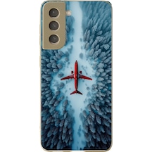 Samsung Galaxy S21 Fe Uyumlu Kış Ortasında Uçak Baskılı Silikon Kılıf Renkli