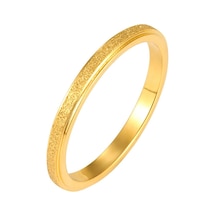 Sones Three Lifetimes Titanyum Çelik Çift Yüzükler Çok İnce Buzlu Yüzük, Boyut: Abd Boyutu 4 Altın