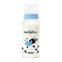 Bambino Bambiş Cam Biberon-Mavi 125Ml