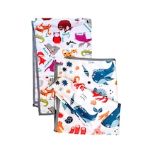 Yorni Zoo Seaworld 2'li Set Sıvı Geçirmez Alt Açma Örtüsü Bebek Bakım Örtüsü 65x80 CM Büyük Boy P