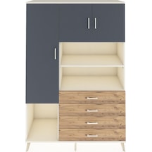 Hyperion Dolap 7 Raflı 4 Çekmeceli 3 Kapaklı 132x44x195 Aytaşı-antrasit/çam Antrasıt/atlas Çam