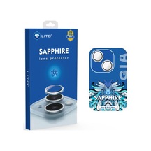 Lito iPhone Uyumlu 15 /15 Plus Sapphire Kamera Lens Koruyucu Blue Mavi