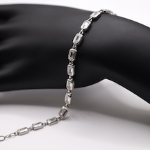 Agakulche Gümüş Zirkon Taşlı Zümrüt Kesim Bileklik Gümüş