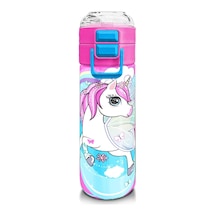 Coral High Kız Çocuk İçin 500 Ml'lik Paslanmaz Çelik Termos/suluk - Mavi Neon Pembe Unicorn Desenli Çok Renkli