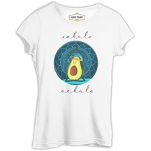 Yoga - Avocado Inhale Beyaz Kadın Tshirt