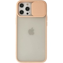 Newface Apple İphone 12 Pro Max Kılıf Palm Buzlu Kamera Sürgülü Silikon - Pembe
