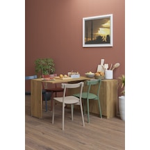 Flor Açılır Kapanır Dekoratif I Mutfak Yemek Masası Çok Amaçlı Kiler Dolabı