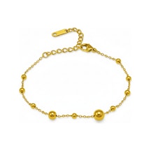 Tesbihane Kadın Çelik Bileklik - Toplu Forsa Model - Altın Renk