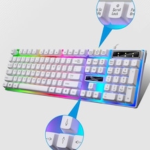 Flybuy G21b Usb Led Işıklı Q Klavye Ve Mouse Set, Oyun Ve Ofis İçin Kullanışlı Design Diğer