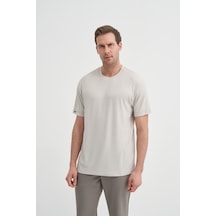 Cazador Bisiklet Yaka Dokulu Erkek T-shirt 42530 A.gri Gri