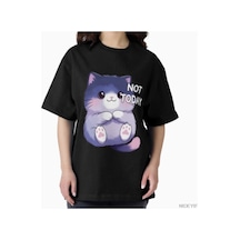 Flood Of Style Bugün Değil Meme T-shirt Erkekler Kadınlar Için %100 Pamuklu Tişörtler Kısa Kollu Üstler 1208 Siyah