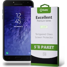 Samsung Galaxy J4 ile Uyumlu Kırılmaz Temperli Ekran Koruyucu Cam Ekonomik 5'li Paket