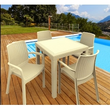 Efes 4’lü Set (4 Sandalye+1 Masa) Camsız Orjinal Ürün Bahçe