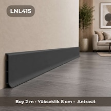 Linela Suya Dayanıklı Pvc Süpürgelik 8 Cm - Antrasit - Lnl415