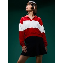 Tvoe Koşumasız Polo Sweatshirt Y2k 461822809 Kırmızı