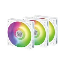 Wonder Tornado 120mm Argb Beyaz Kasa Fanı 3'lü Paket, 26mm Kalınlık, 2500 Rpm, Fdb Rulman, Titreşim Önleyici Tasarım, 3-pin Argb, 120.000 Saat Ömür, Pc Ve Sıvı Soğutma Uyumlu Çok Renkli