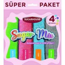 4 Adet Sugar House Sugar Mix Mikrofiber Temizlik Bezi 4' Lü Çok Renkli