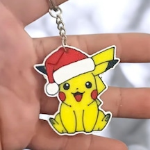 Pikachu Yılbaşı Sevimli Figür Karakter Anahtarlık Çok Renkli