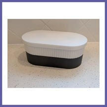 Bezos 3d Baskı İki Rulo Tuvalet Kağıdı Saklama Kutusu Kapaklı Çizgili Banyo Organizeri Minimalist - Beyaz Kapak Nıda