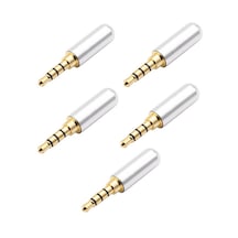 5 Adet - 3.5mm Stereo Jak 3 Pin 4 Boğum Metal Konnektör Lehim Tip