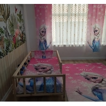 Pembe Elsa Dijital Baskı Çocuk Oda Yatak Örtüsü Yastık Kılıfı