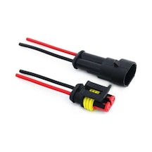 2 Pin Su Geçirmez Konnektör 1 Erkek 1 Dişi
